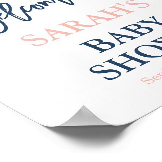 Rainbow-Baby shower: welkomstteken Poster (Hoek)