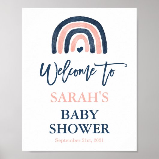 Rainbow-Baby shower: welkomstteken Poster (Voorkant)