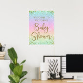 Rainbow Baby shower Welkomstteken Poster (Thuiskantoor)