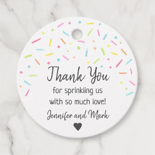 Rainbow Baby Sprinkle Bedankt Bedankjes Labels (Voorkant)