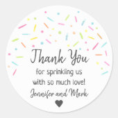 Rainbow Baby Sprinkle Bedankt Ronde Sticker (Voorkant)