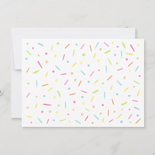 Rainbow Baby Sprinkle Confetti Neutraal Bedankkaart (Achterkant)
