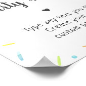 Rainbow Baby Sprinkle Editable Party Sign Poster (Hoek)