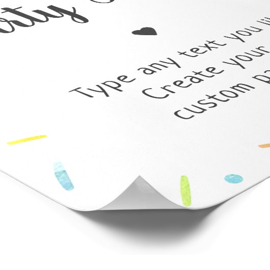 Rainbow Baby Sprinkle Editable Party Sign Poster (Hoek)