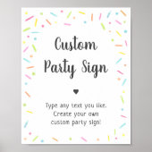 Rainbow Baby Sprinkle Editable Party Sign Poster (Voorkant)
