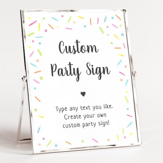 Rainbow Baby Sprinkle Editable Party Sign Poster