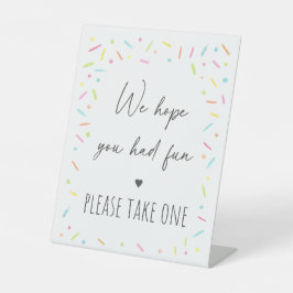 Rainbow Baby Sprinkle Party Favor Reclamebord Met Voetstuk