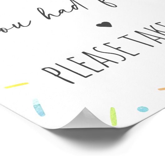 Rainbow Baby Sprinkle Party Favor Sign Poster (Hoek)