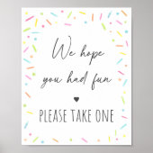 Rainbow Baby Sprinkle Party Favor Sign Poster (Voorkant)