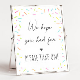 Rainbow Baby Sprinkle Party Favor Sign Poster
