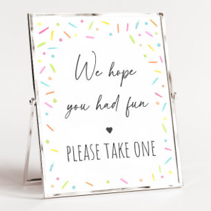 Rainbow Baby Sprinkle Party Favor Sign Poster