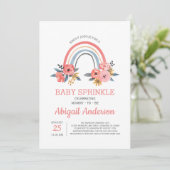 Rainbow Baby Sprinkle Stylish Modern Floral Kaart (Staand voorkant)