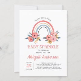 Rainbow Baby Sprinkle Stylish Modern Floral Kaart