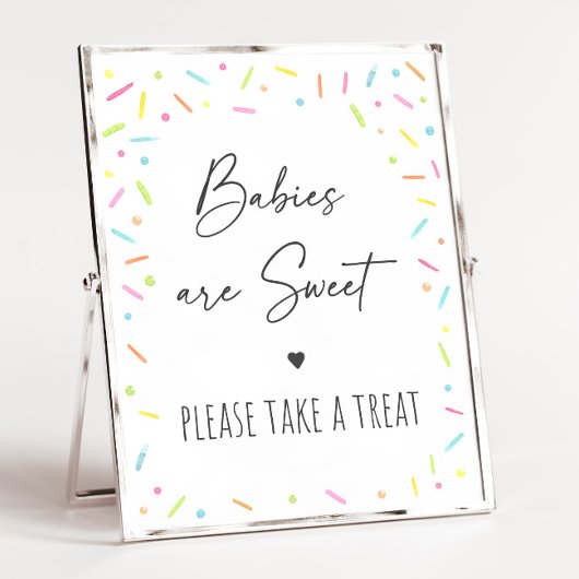 Rainbow Baby Sprinkle Treat Sign Poster