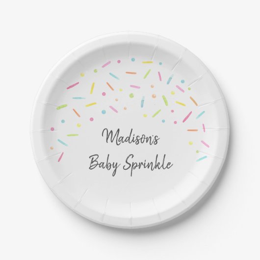 Rainbow Baby Sprinkle Waterverf Papieren Bordje (Voorkant)