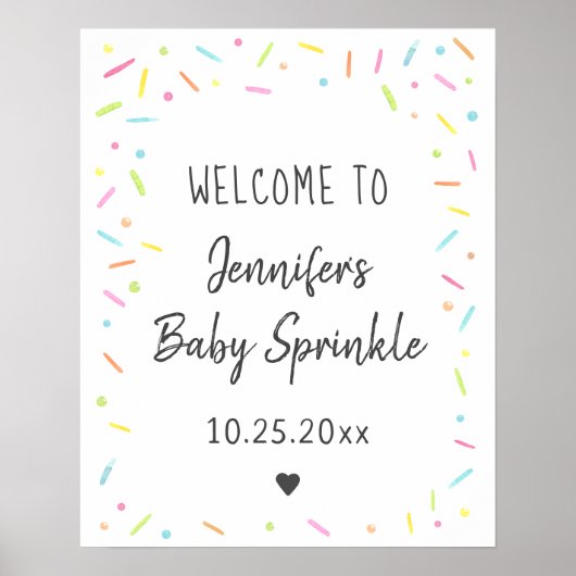 Rainbow Baby Sprinkle Welkom Poster (Voorkant)