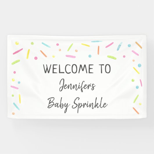Rainbow Baby Sprinkle Welkom Spandoek (Horizontaal)