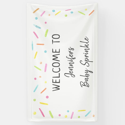 Rainbow Baby Sprinkle Welkom Spandoek (Verticaal)