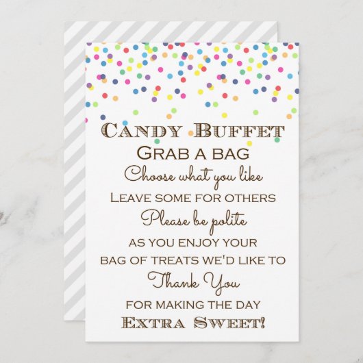 Rainbow Baby Sprinted Table Sign Size 5x7" Kaart (Voorkant / Achterkant)