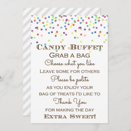 Rainbow Baby Sprinted Table Sign Size 5x7" Kaart (Voorkant / Achterkant)