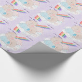 Rainbow Baby Twins Gepersonaliseerd Cadeaupapier (Hoek)