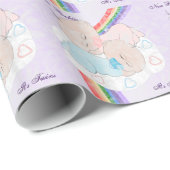 Rainbow Baby Twins Gepersonaliseerd Cadeaupapier (Rol Hoek)