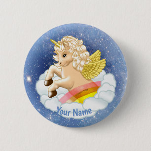 Rainbow Baby Unicorn pin Ronde Button 5,7 Cm