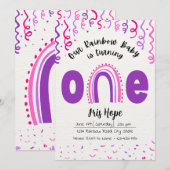 Rainbow Baby verjaardagsuitnodiging Kaart (Voorkant / Achterkant)