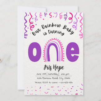 Rainbow Baby verjaardagsuitnodiging Kaart