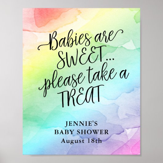 Rainbow Baby Waterverf Baby shower Favor Display Poster (Voorkant)