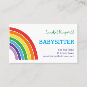Rainbow Babysitter Childcare Provider  Visitekaartje