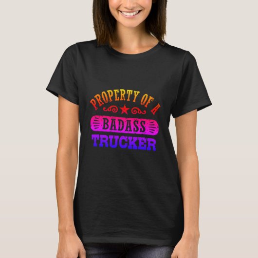 Rainbow Badass Trucker T-shirt (Voorkant)