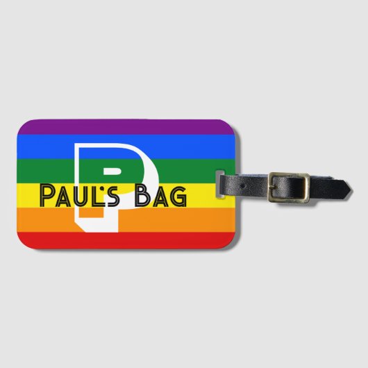 RAINBOW bagagelabel AANPASSEN OF PERSOONLIJKE TEKS (Voorkant (horizontaal))