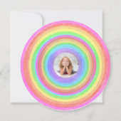 Rainbow ballerina 2, foto girly unicorn, verjaarda kaart (Achterkant)