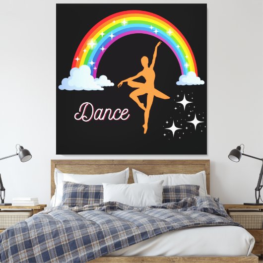 Rainbow Ballerina Dance Canvas Afdruk (Insitu (Slaapkamer))