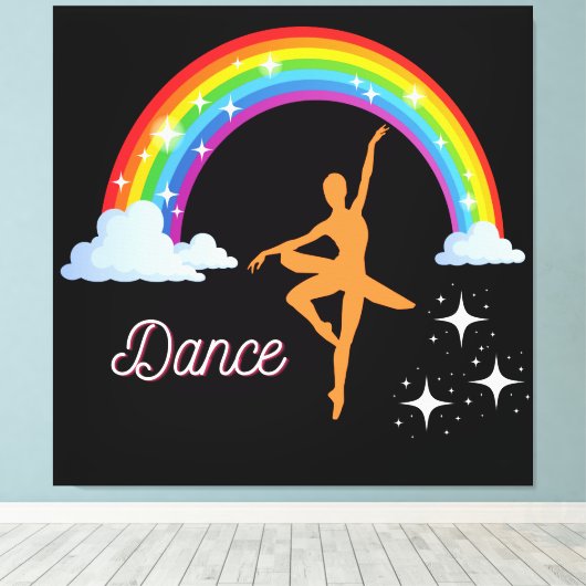 Rainbow Ballerina Dance Canvas Afdruk (Insitu (Houten vloer))