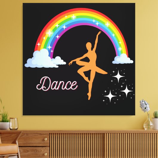 Rainbow Ballerina Dance Canvas Afdruk (Insitu (Woonkamer))