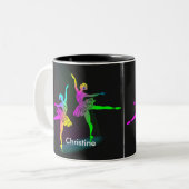 Rainbow Ballerinas Dancing Personalized Tweekleurige Koffiemok (Voorkant links)