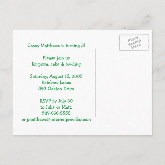 Rainbow ballon verjaardagsfeestje uitnodiging briefkaart (Achterkant)