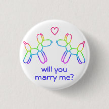 Rainbow-ballonhonden in Love Button