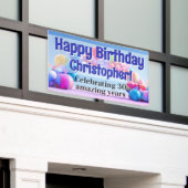 Rainbow Balloon Arch Custom Happy Birthday Party Spandoek (Buitenkant Gebouw)