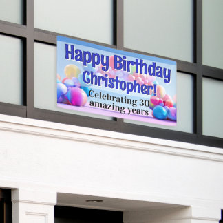 Rainbow Balloon Arch Custom Happy Birthday Party Spandoek