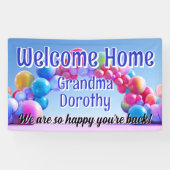 Rainbow Balloon Arch Custom Welkom Home Sign Spandoek (Horizontaal)