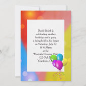 Rainbow Balloon Bokeh uitnodigen Kaart (Achterkant)