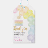 Rainbow Balloon Dank u Label Verjaardagsfeest Cadeaulabel (Voorkant)