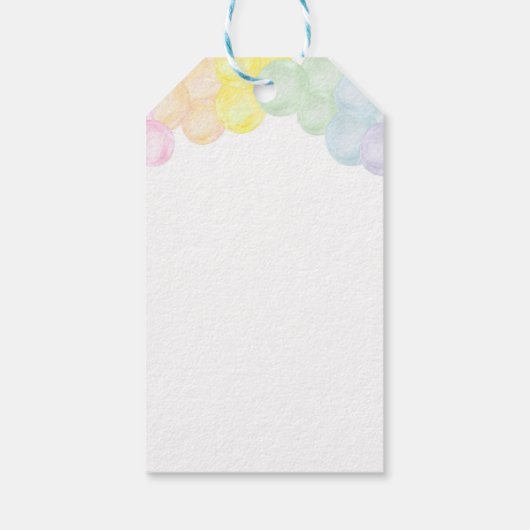 Rainbow Balloon Dank u Label Verjaardagsfeest Cadeaulabel (Achterkant)