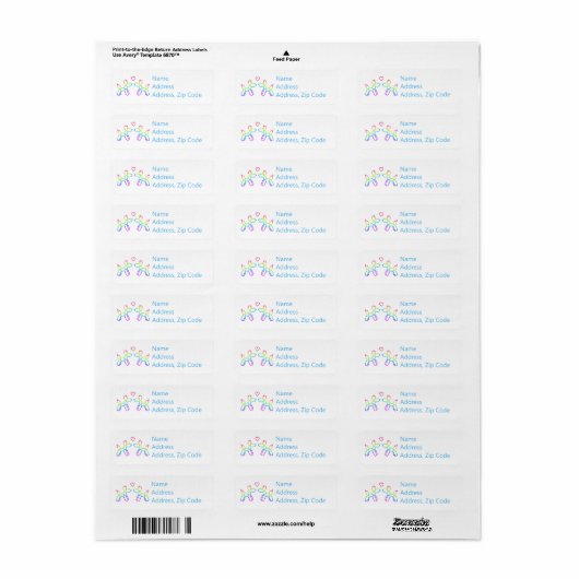 Rainbow Balloon Honden Retouradres labels (Full Sheet)