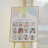 Rainbow Balloon Verjaardag Foto Mijlpaal teken Poster