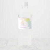 Rainbow Balloon Waterfles Label Verjaardagsfeestje Waterfles Etiket (Voorkant)