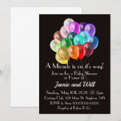 Rainbow Balloons Baby shower Uitnodiging (Voorkant / Achterkant)